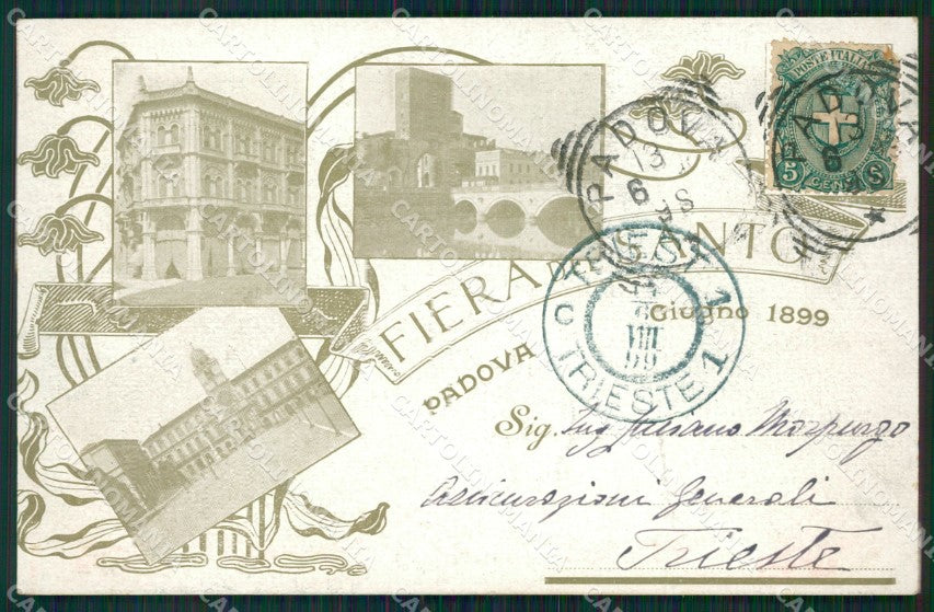Padova Città Fiera del Santo 1899 cartolina QT1586 – fronte