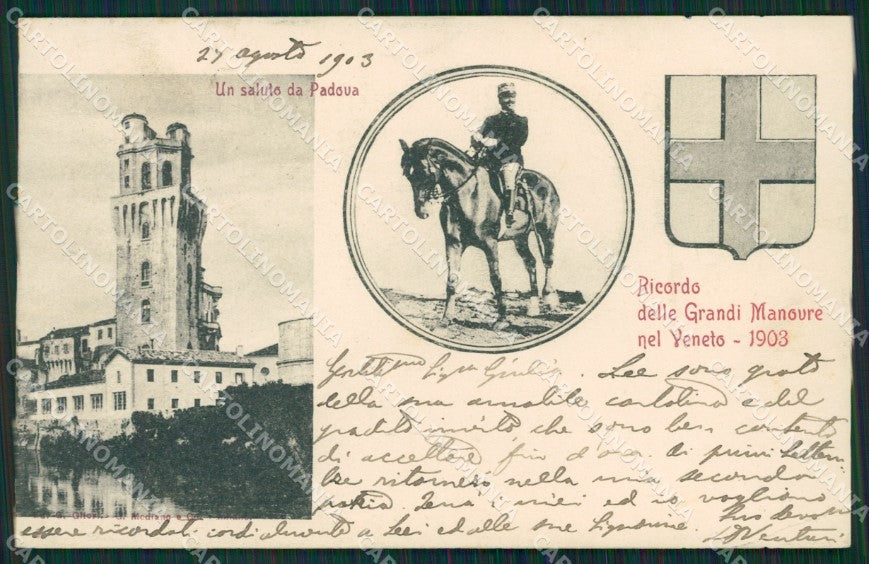 Padova Città Savoia Ricordo Grandi Manovre 1903 cartolina QT1613 – fronte