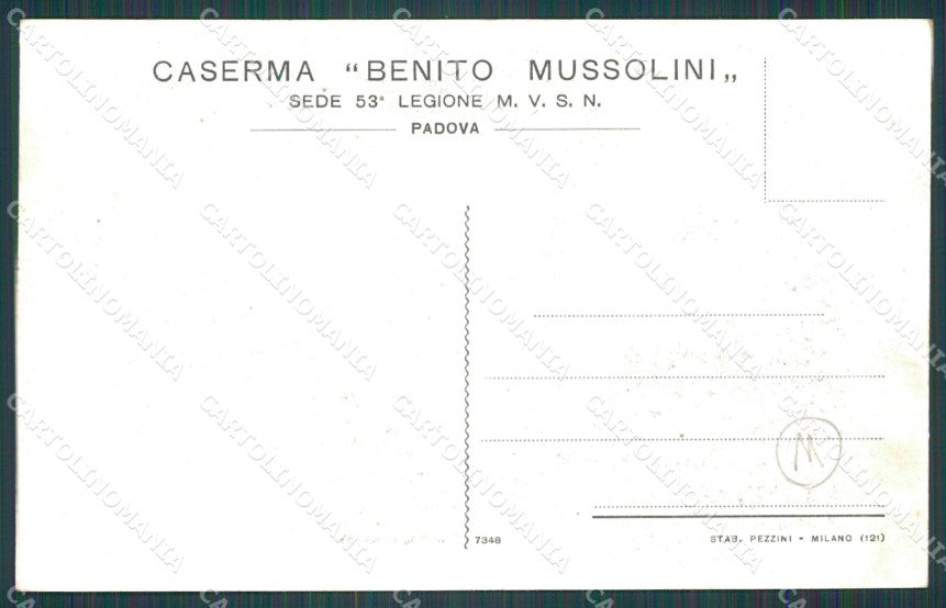 Padova Città Caserma cartolina QT1619 – retro