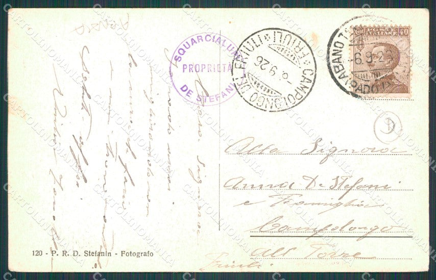 Padova Abano Terme Stabilimento Due Torri ABRASA cartolina QT1641 – retro