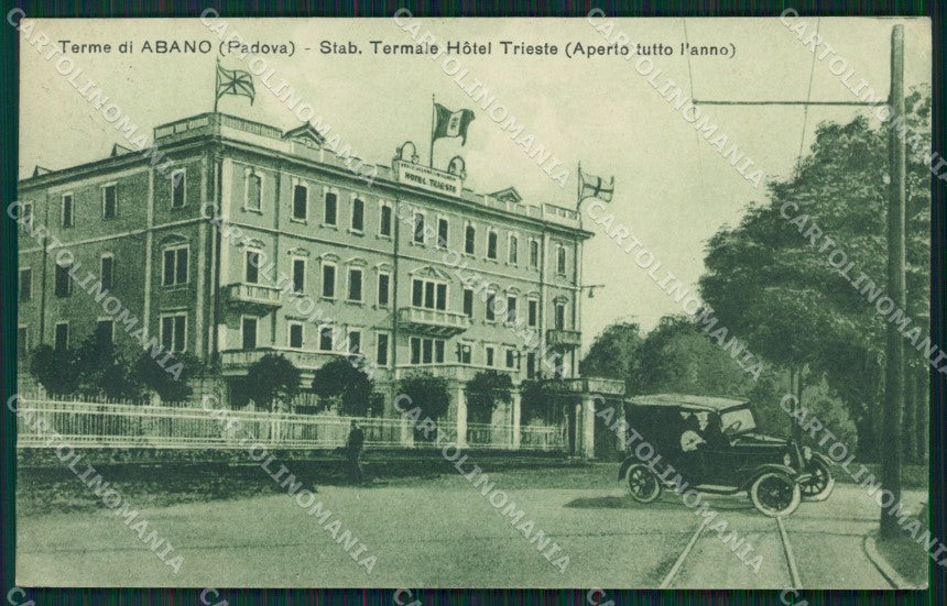 Padova Abano Terme Stabilimento Hotel Trieste Auto cartolina QT1665 – fronte