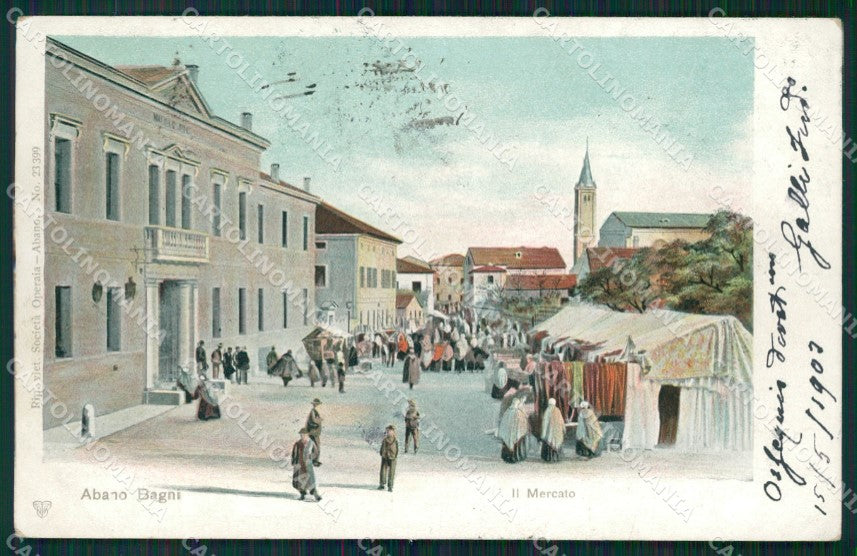 Padova Abano Terme Mercato cartolina QT1683 – fronte