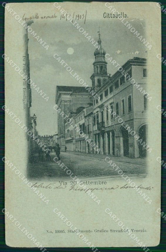 Padova Cittadella Chiaro di Luna PIEGHINE cartolina QT1684 – fronte