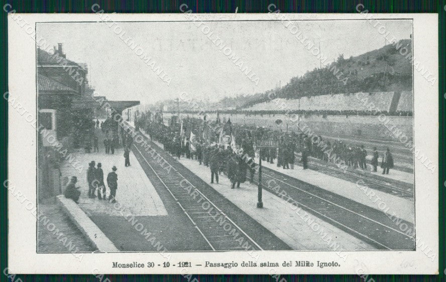 Padova Monselice Stazione Passaggio Salma Milite Ignoto cartolina QT1711 – fronte