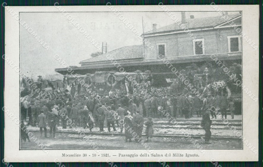 Padova Monselice Stazione Passaggio Salma Milite Ignoto cartolina QT1712 – fronte