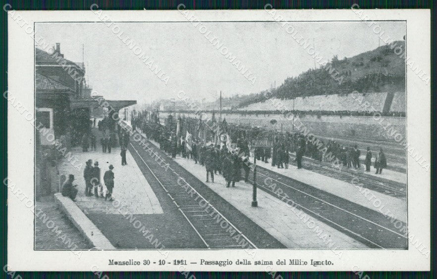 Padova Monselice Stazione Passaggio Salma Milite Ignoto cartolina QT1716 – fronte