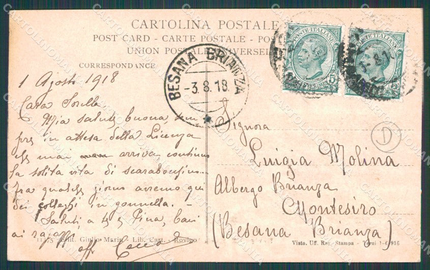 Rovigo Città Scuola Normale cartolina QT1745 – retro