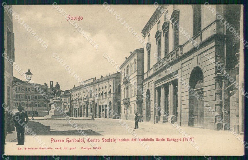 Rovigo Città Garibaldi Teatro Sociale cartolina QT1769 – fronte