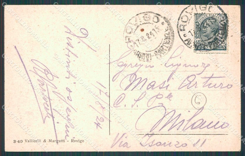 Rovigo Città Corte d'Assise PIEGA cartolina QT1788 – retro