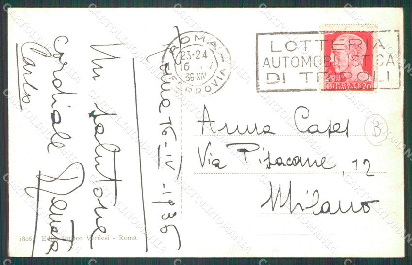 Roma Città Via Nazionale Corriera cartolina QT1861 – retro