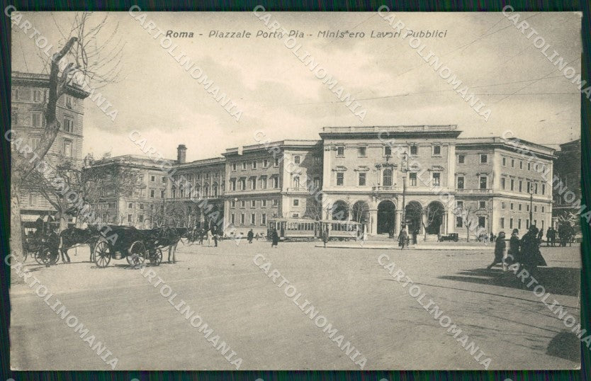 Roma Città Piazzale Porta Pia Tram Carrozza cartolina QT1864 – fronte