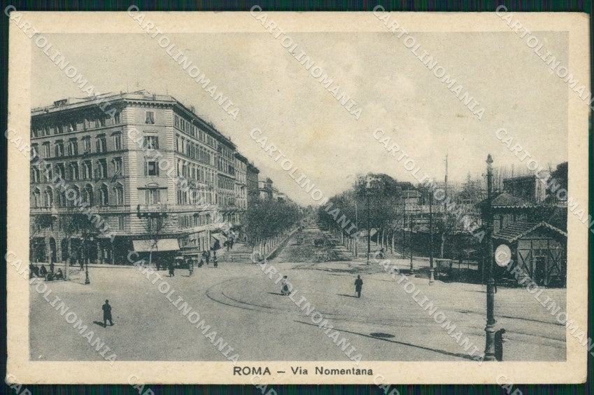 Roma Città Via Nomentana PIEGA cartolina QT1890 – fronte