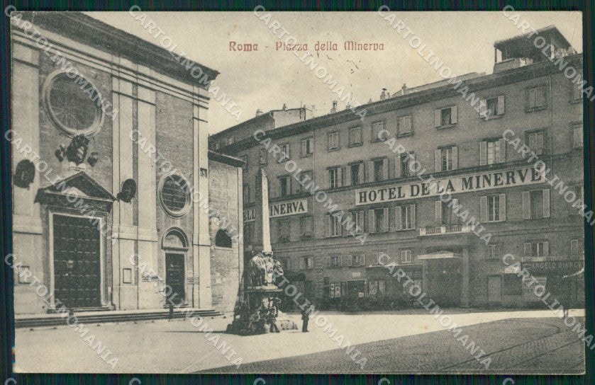 Roma Città Piazza della Minerva PIEGHINA cartolina QT1892 – fronte