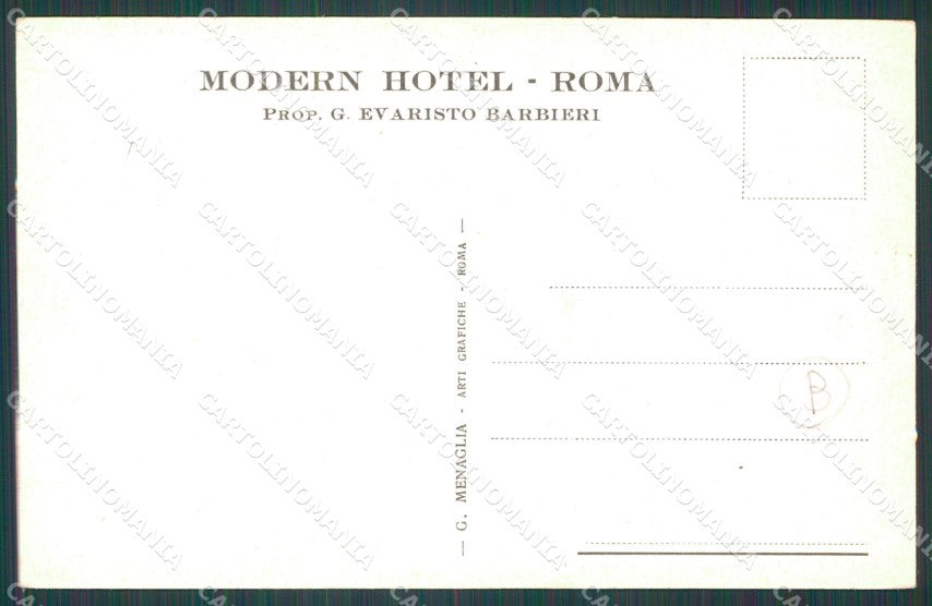 Roma Città Modern Hotel cartolina QT1904 – retro