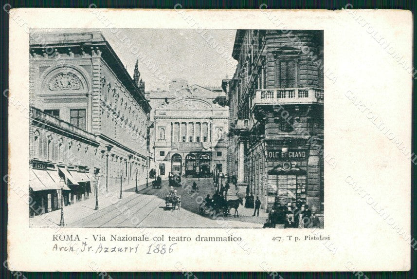 Roma Città Via Nazionale Teatro Drammatico cartolina QT1917 – fronte