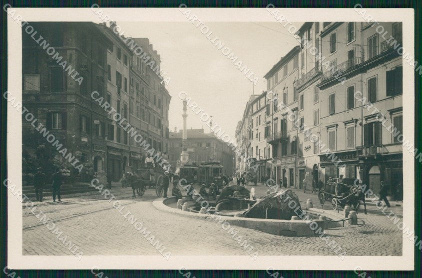 Roma Città Piazza di Spagna Tram COLLA Foto cartolina QT1927 – fronte