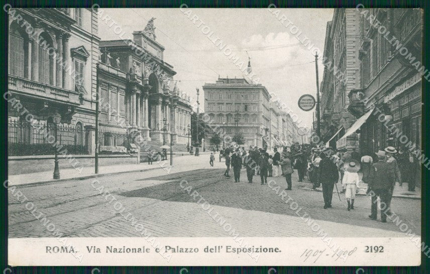 Roma Città Via Nazionale Palazzo Esposizione cartolina QT1964 – fronte