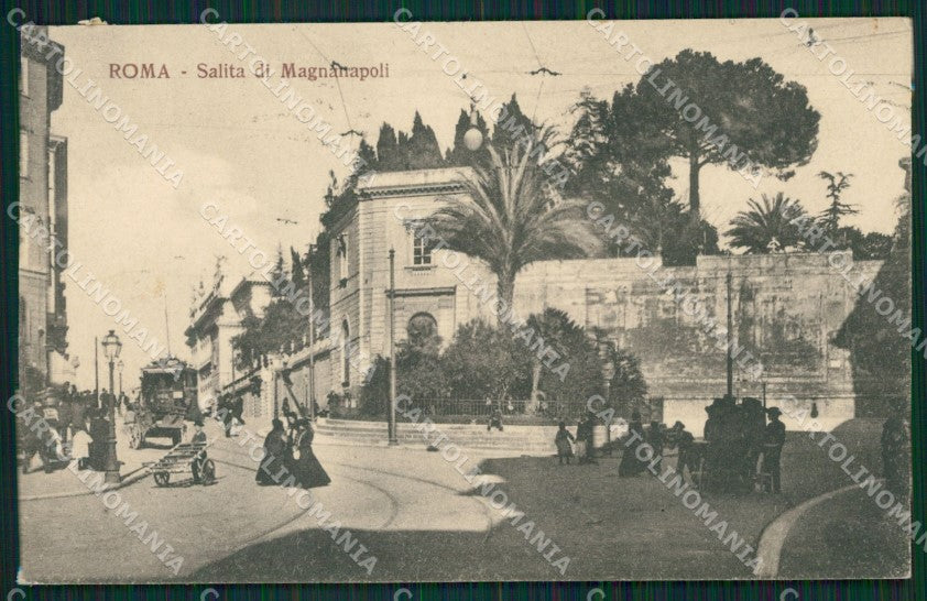 Roma Città Salita di Magnanapoli Tram cartolina QT1965 – fronte