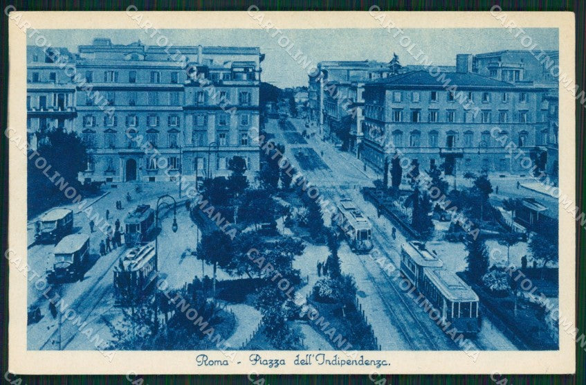 Roma Città Piazza Indipendenza Tram Corriere cartolina QT1981 – fronte