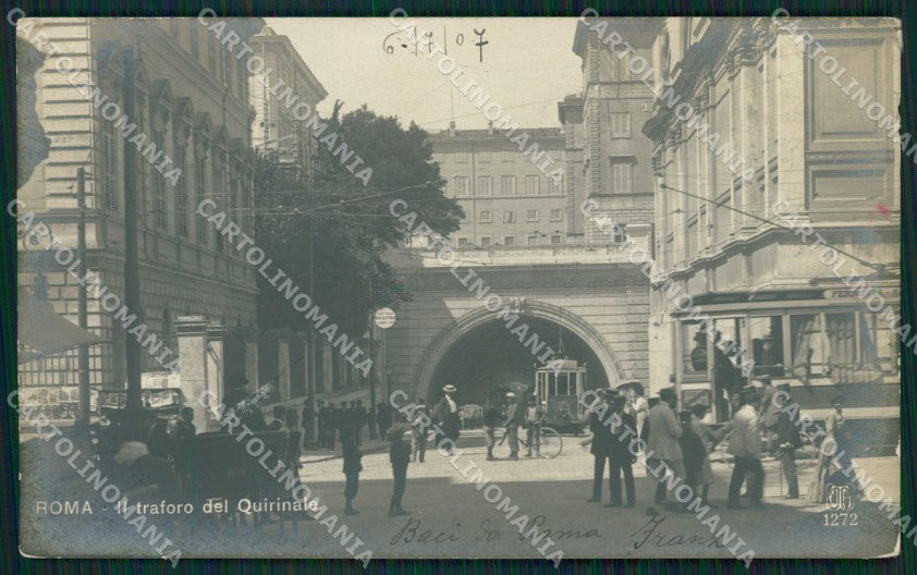 Roma Città Traforo del Quirinale Tram Carrozza Alterocca 1272 cartolina QT2045 – fronte