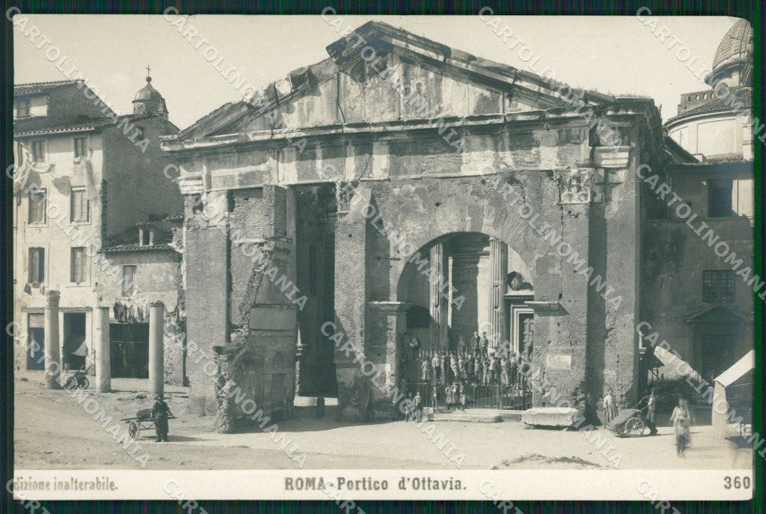 Roma Città Portico d'Ottavia PIEGA STRAPPINO Foto cartolina QT2052 – fronte
