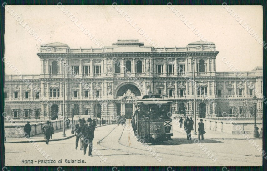 Roma Città Palazzo di Giustizia Tram cartolina QT2068 – fronte
