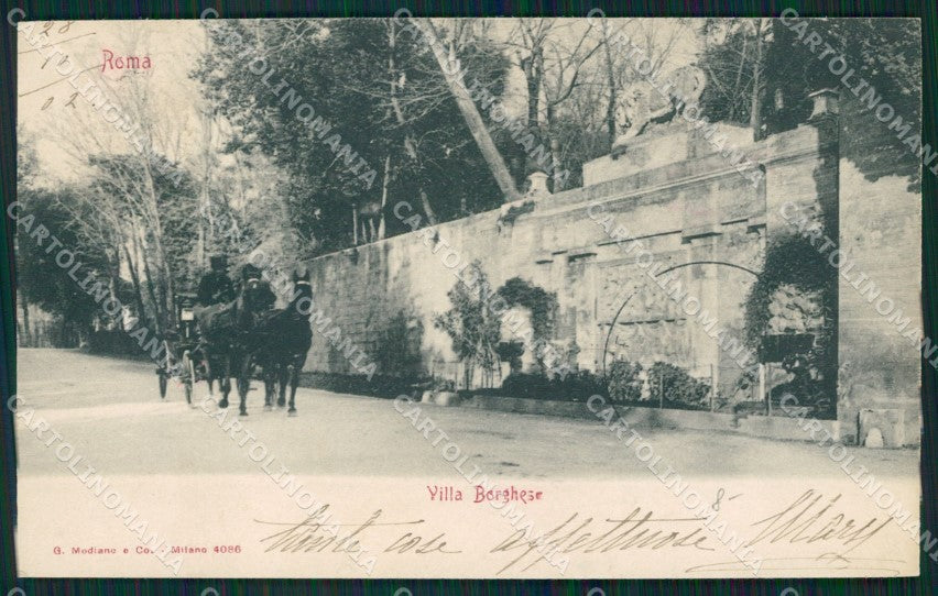 Roma Città Villa Borghese Carrozza cartolina QT2080 – fronte