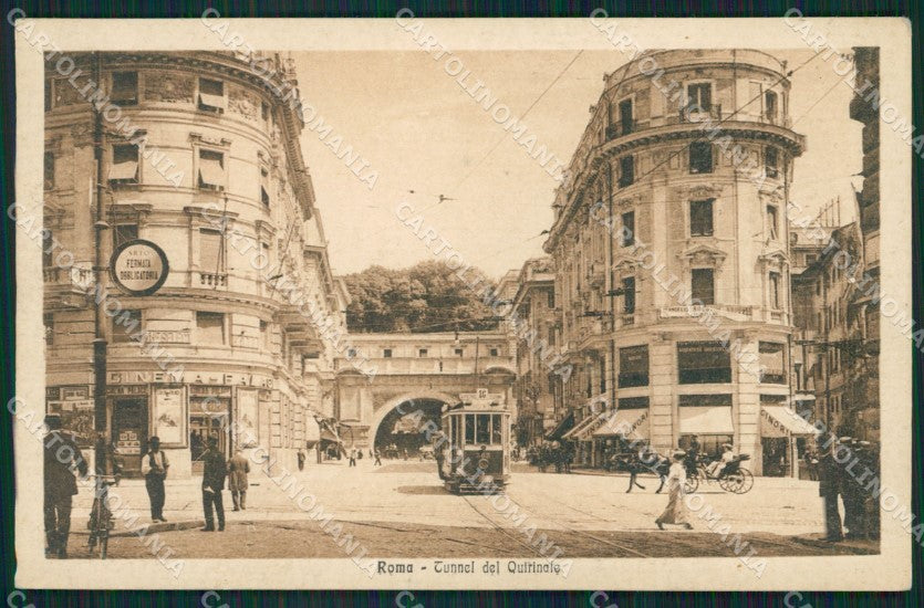 Roma Città Traforo del Quirinale Tram cartolina QT2086 – fronte