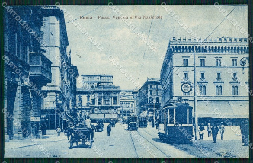 Roma Città Piazza Venezia Tram Carrozza cartolina QT2087 – fronte