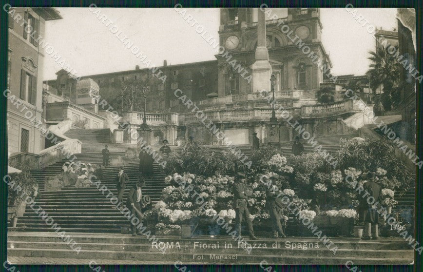 Roma Città Piazza di Spagna Fiorai Foto cartolina QT2091 – fronte