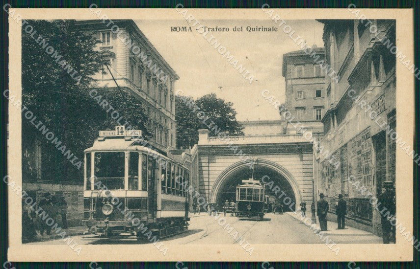 Roma Città Traforo del Quirinale Tram cartolina QT2103 – fronte