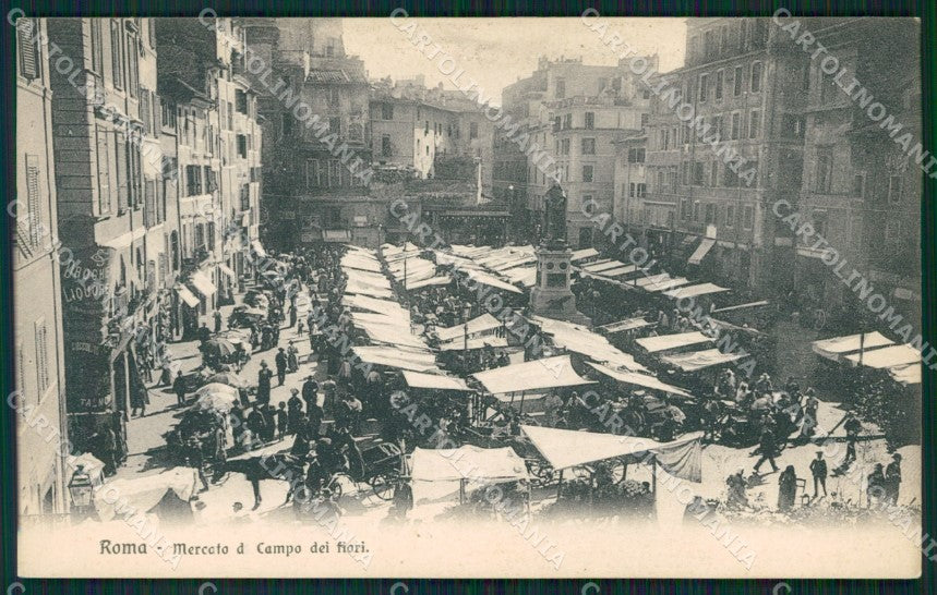 Roma Città Piazza Campo dei Fiori Mercato cartolina QT2123 – fronte