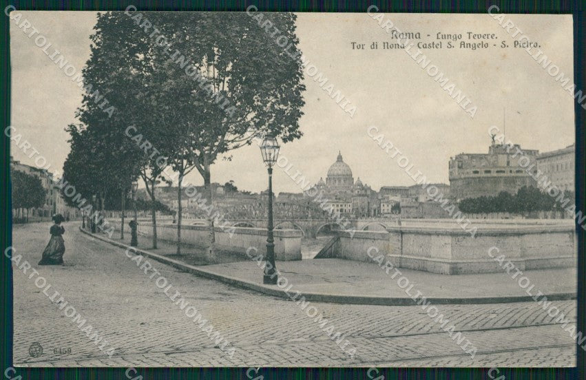 Roma Città Tevere Tor di Nona Castel Sant'Angelo San Pietro cartolina QT2172 – fronte