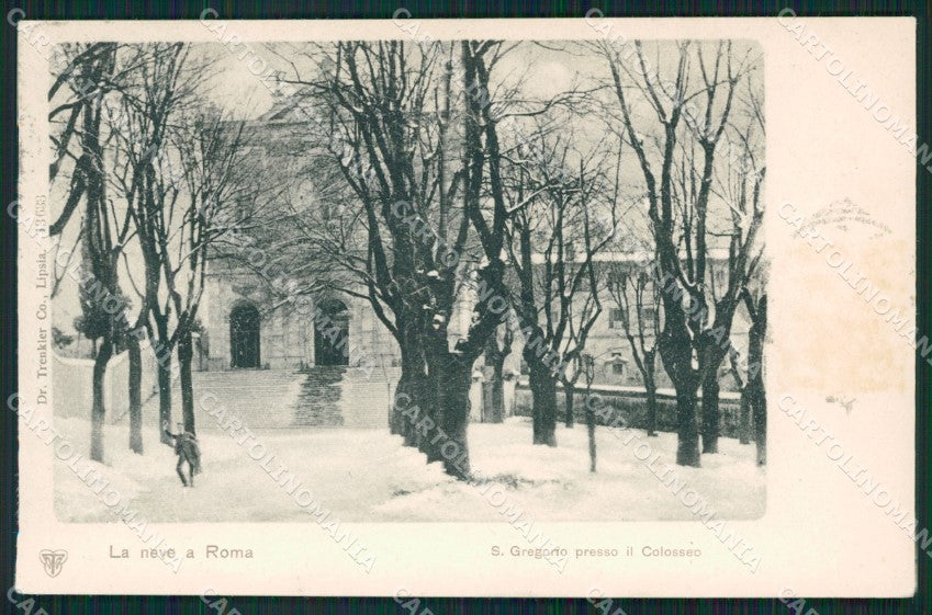 Roma Città San Gregorio Nevicata cartolina QT2184 – fronte