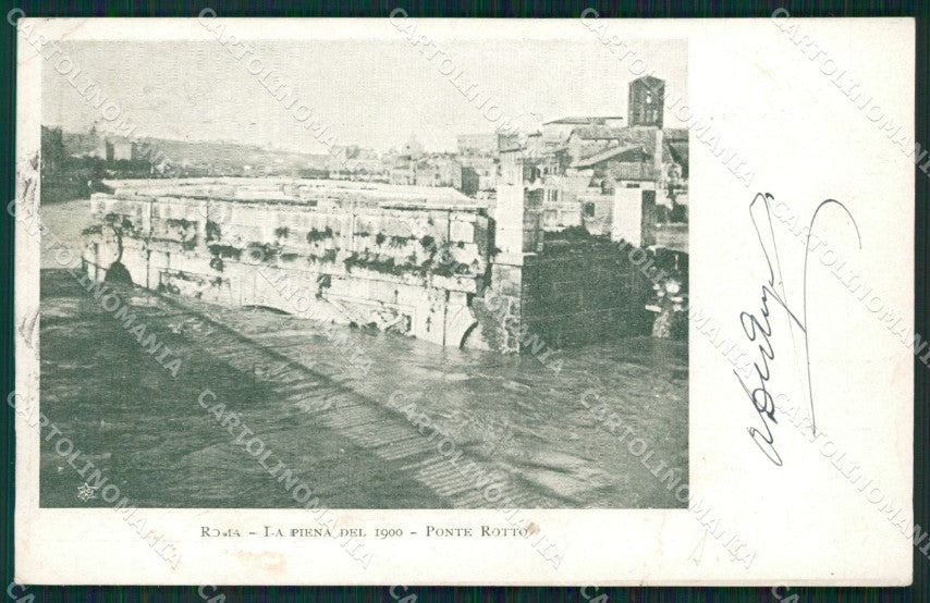 Roma Città Ponte Rotto Alluvione PIEGHINA cartolina QT2197 – fronte