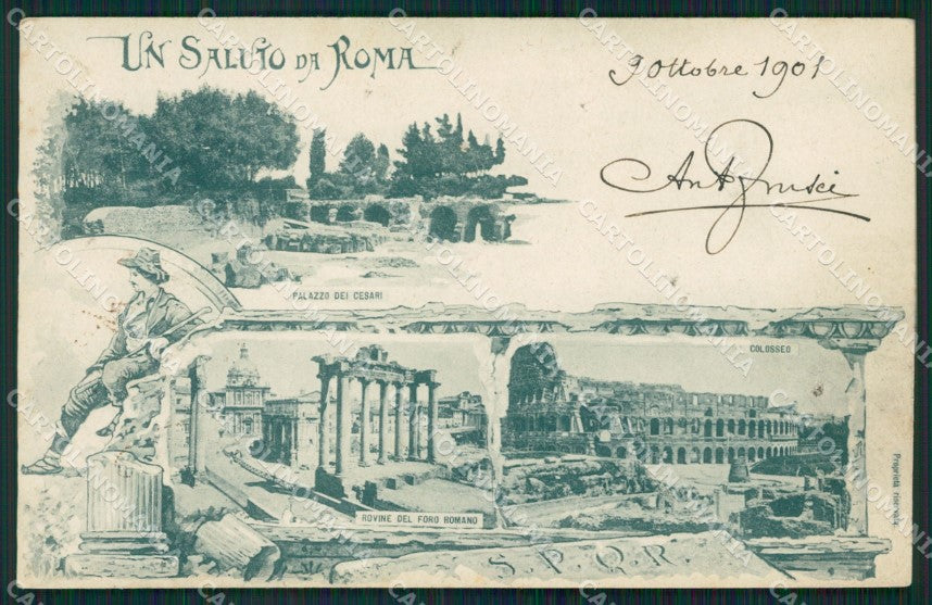 Roma Città Saluti da PIEGA cartolina QT2211 – fronte