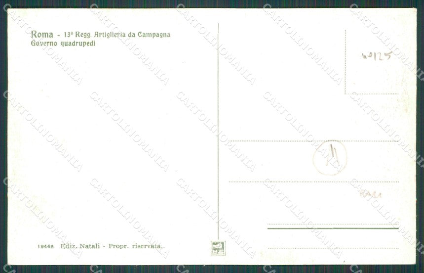 Roma Città Caserma Militari Artiglieria cartolina QT2229 – retro