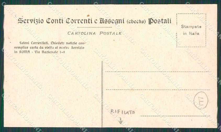 Roma Città Poste RIFILATA cartolina QT2235 – retro