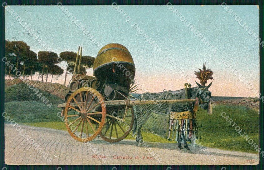 Roma Città Costumi Carro da Vino cartolina QT2283 – fronte