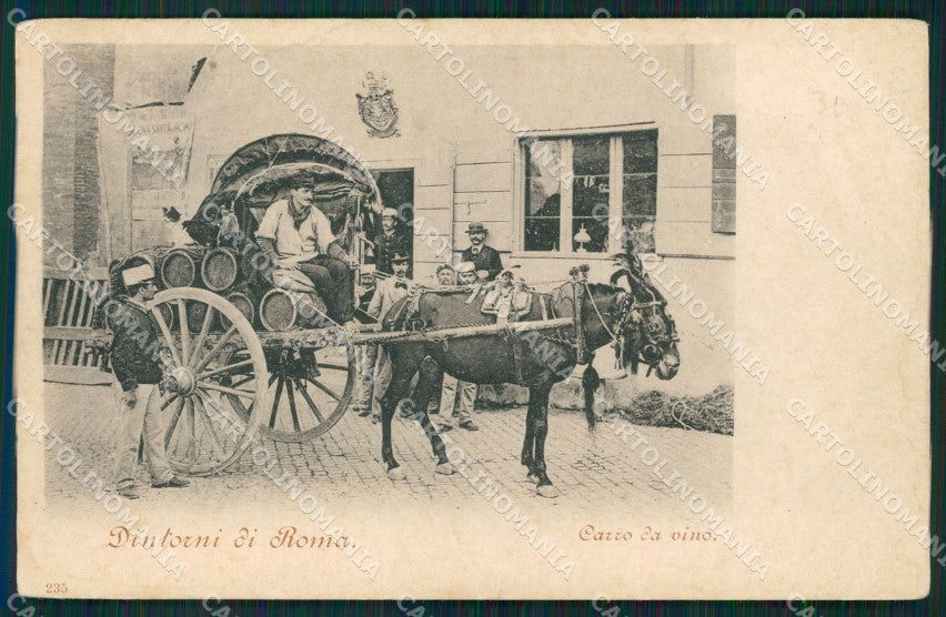 Roma Città Costumi Carro da Vino PIEGHINE cartolina QT2289 – fronte