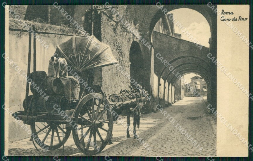 Roma Città Costumi Carro da Vino PIEGHINA cartolina QT2291 – fronte