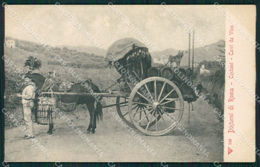 Roma Città Costumi Carro da Vino cartolina QT2304 – fronte