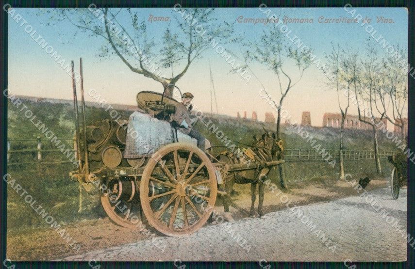 Roma Città Costumi Carro da Vino cartolina QT2305 – fronte
