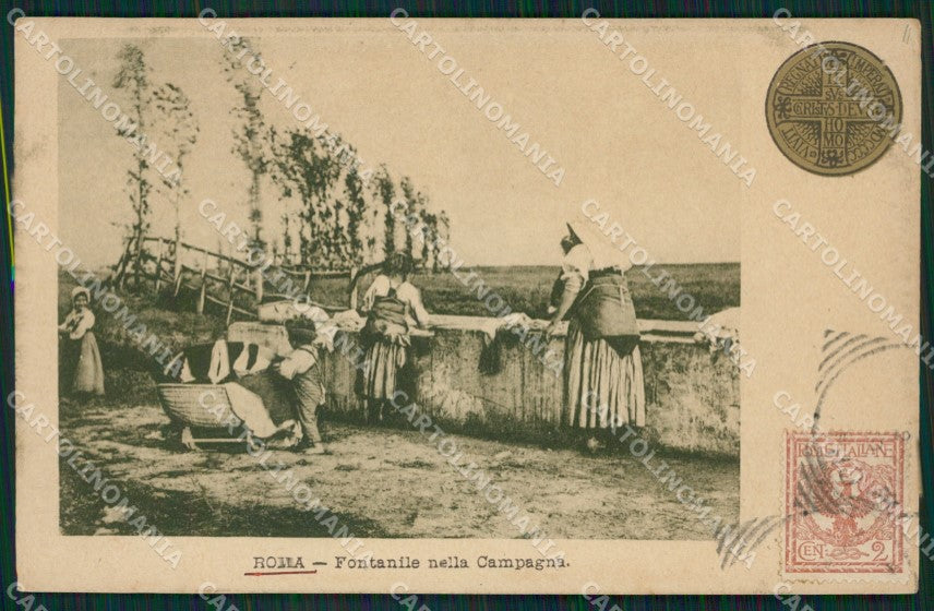 Roma Città Campagna Romana Fontanile Lavandaie cartolina QT2317 – fronte