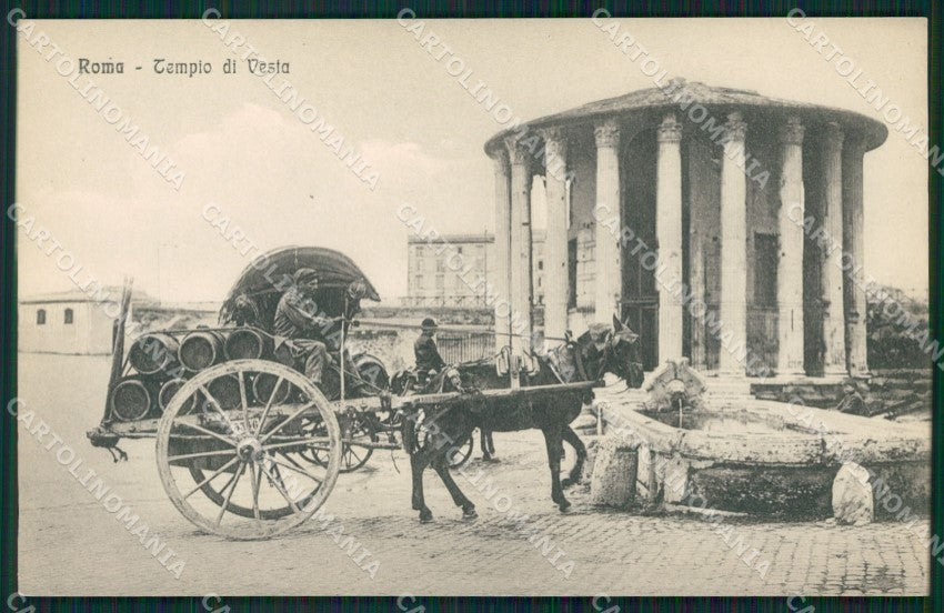 Roma Città Tempio di Vesta Carro da Vino cartolina QT2320 – fronte
