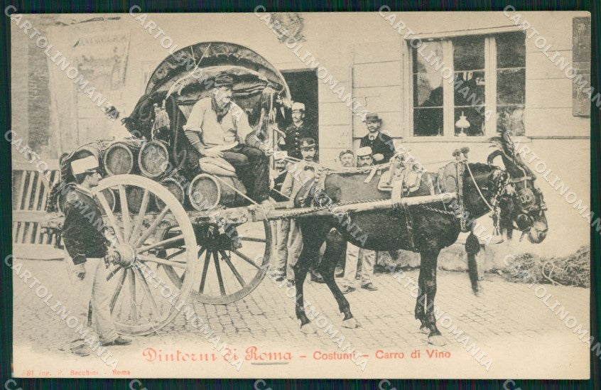 Roma Città Costumi Carro da Vino cartolina QT2330 – fronte