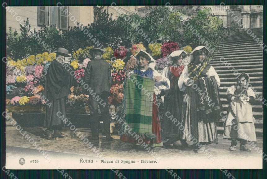 Roma Città Piazza di Spagna Costumi Ciociari cartolina QT2337 – fronte
