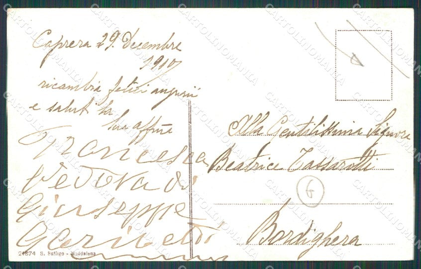 Sassari La Maddalena Caprera Garibaldi PIEGA cartolina QT2352 – retro