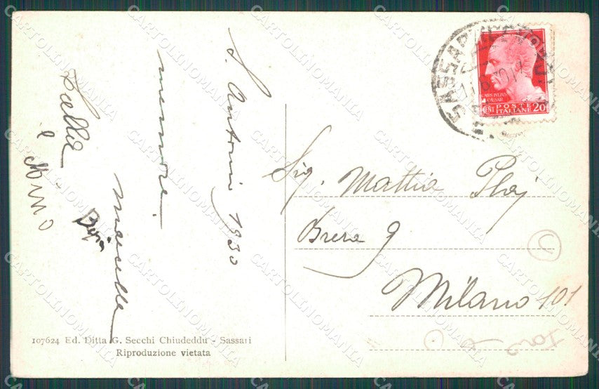 Sassari Città Poste FORO cartolina QT2377 – retro
