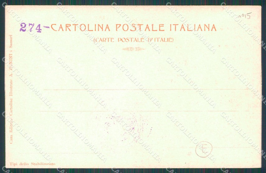 Sassari Olbia Tempio Pausania Costumi Militari cartolina QT2399 – retro